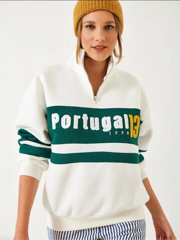 Bianco Lucci Sweatshirt in Weiß: Vorderseite