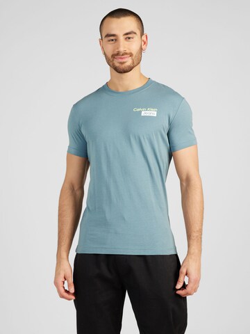 Calvin Klein Jeans T-Shirt 'STACKED BOX' in Blau: Vorderseite