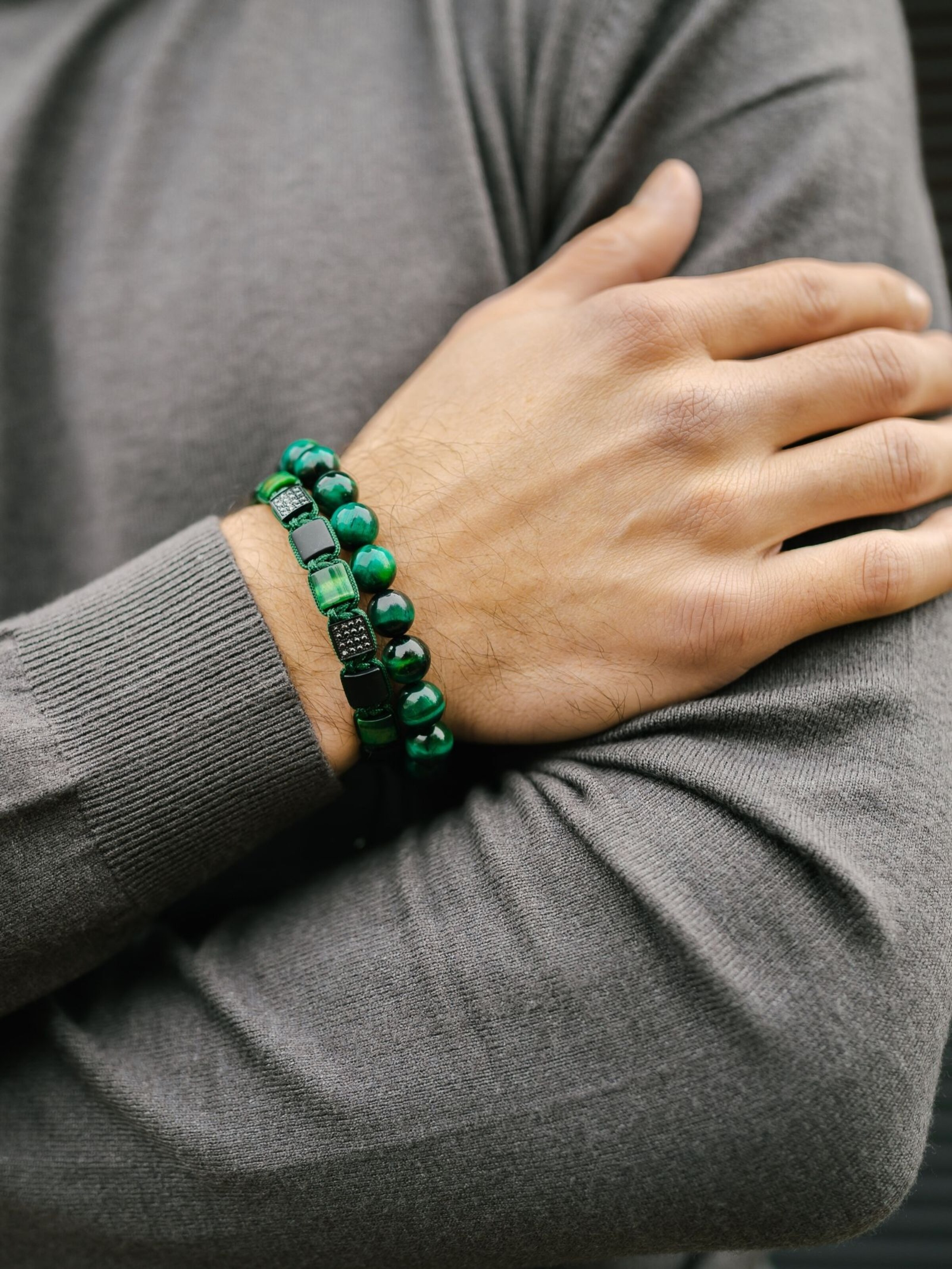 GT Collection Bracelet 'Flat-Bead' in Green