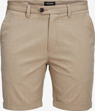 JACK & JONES Lærredsbukser 'Connor' i beige: forside