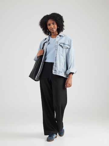 PIECES Curve Широкий Штаны 'PCJAMAL' в Черный