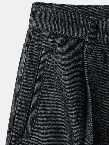 MANGO Wide leg Bandplooi jeans 'Loise' in Zwart