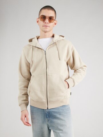 Volcom - Sudadera con cremallera en beige: frente