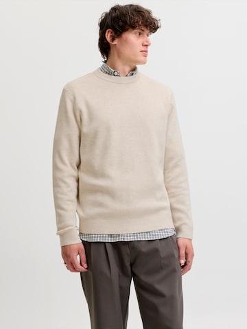 Pull-over 'JWHMILANO' JACK & JONES en beige : devant