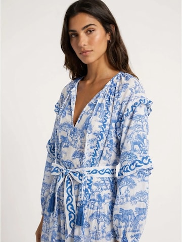 Miss June Jurk 'Robe Longue Francesca' in Blauw