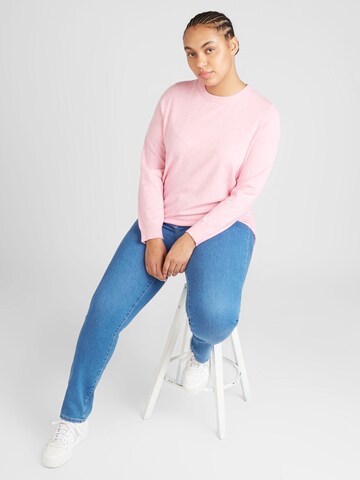 ONLY Carmakoma Sweater 'IBI' in Pink