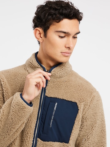 PROTEST Fleece jacket 'PRTTAVE' in Brown