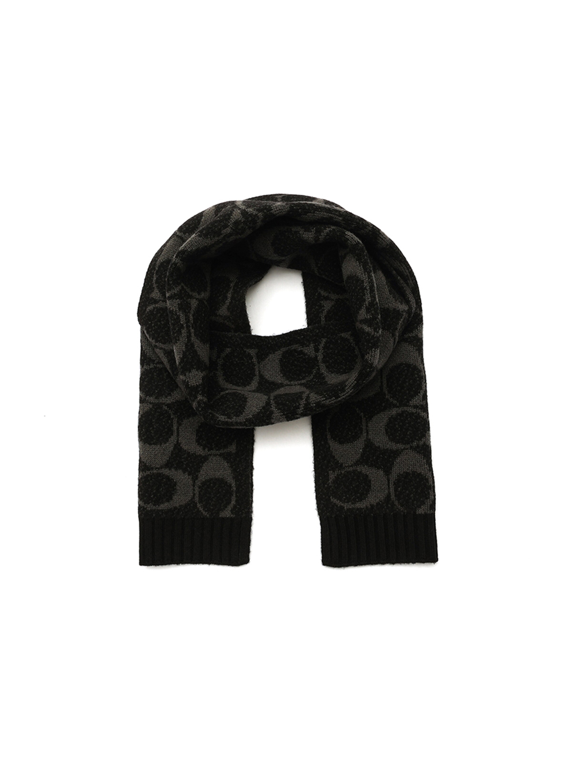 COACH Шарф 'JUMBO SIGNATURE C SCARF' в Черный: спереди