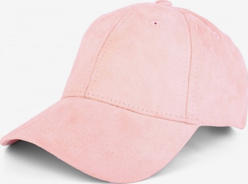 styleBREAKER Cap 'Cap in Wildleder Optik' in Pink: front