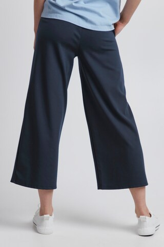 ICHI Wide leg Bandplooibroek 'KATE' in Blauw