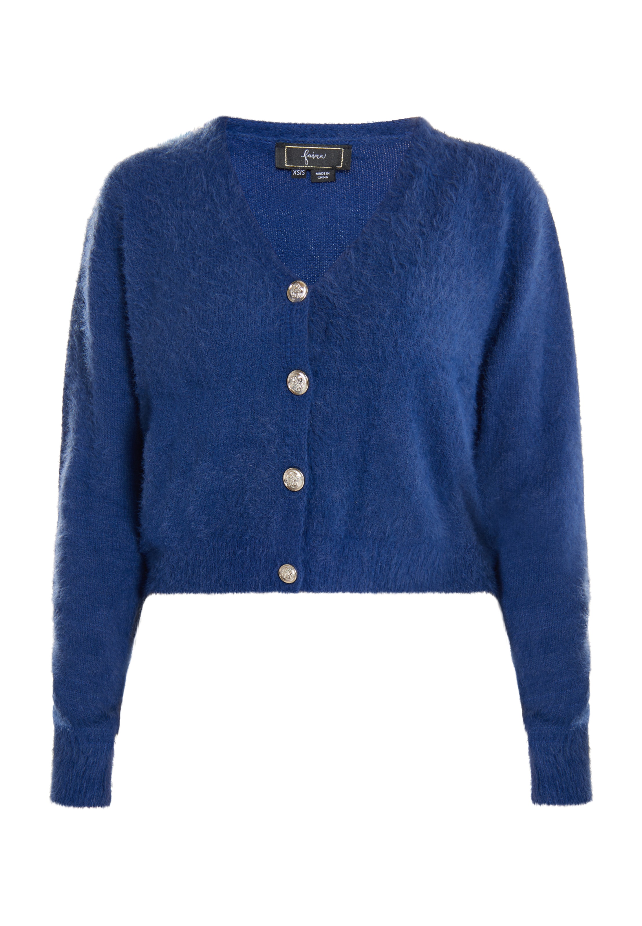 faina Плетена жилетка 'Dedica' в синьо: отпред