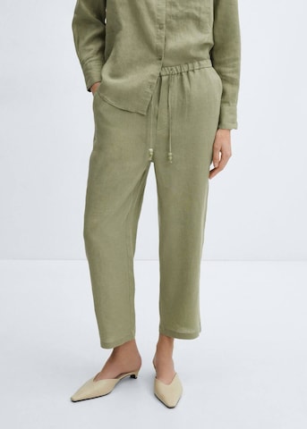 MANGO Loose fit Pants in Green: front