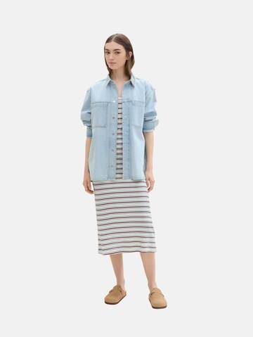 TOM TAILOR DENIM Kleid in Weiß