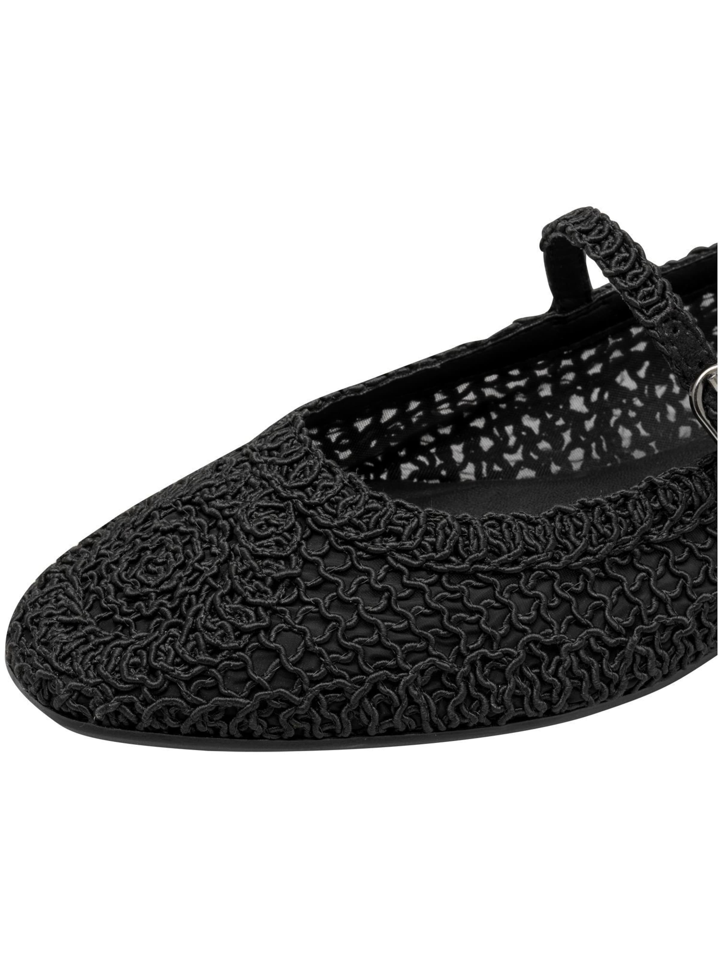 Tamaris Ballerina met riempjes in Zwart