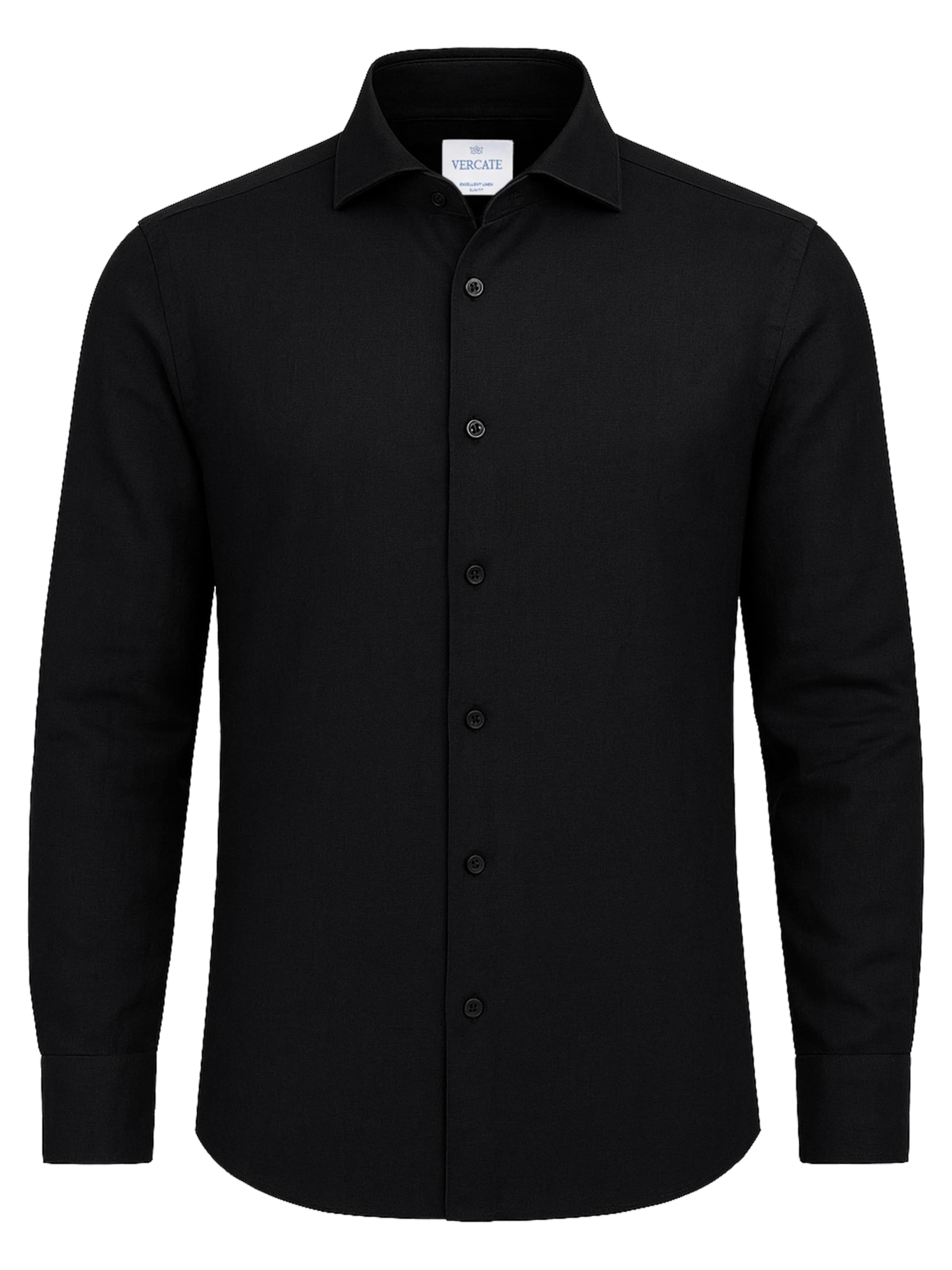 Vercate Slim Fit Forretningsskjorte 'No. 25' i sort: forside