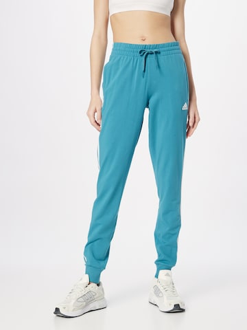 ADIDAS SPORTSWEAR Tapered Sportbroek 'Essentials' in Blauw: voorkant