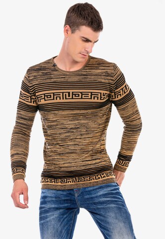 CIPO & BAXX Sweater in Brown: front