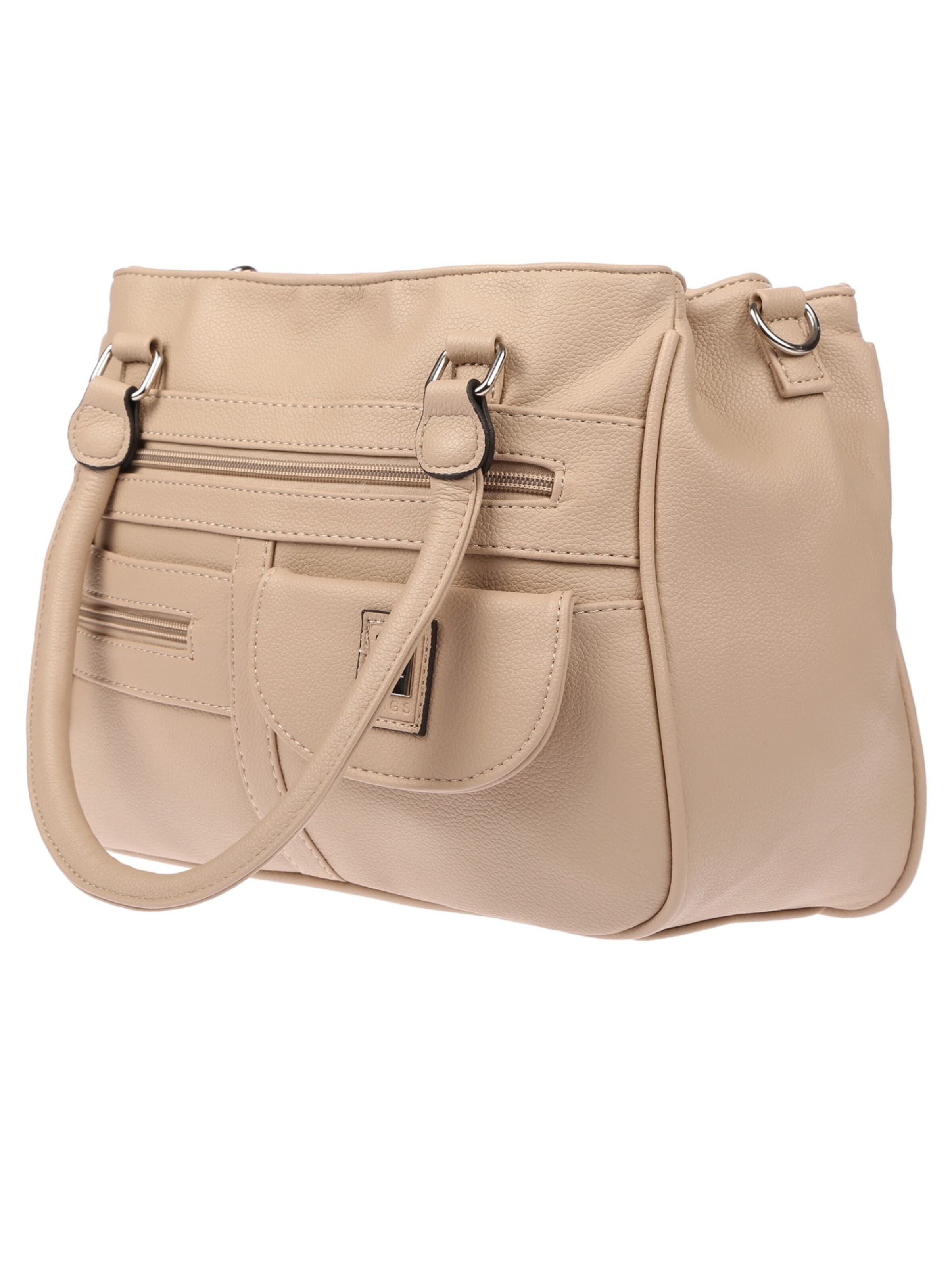 Christian Wippermann Handbag 'Große Damen Tasche Umhängetasche Schultertasche' in Beige