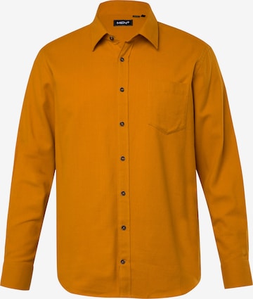 Fit confort Chemise Men Plus en orange : devant