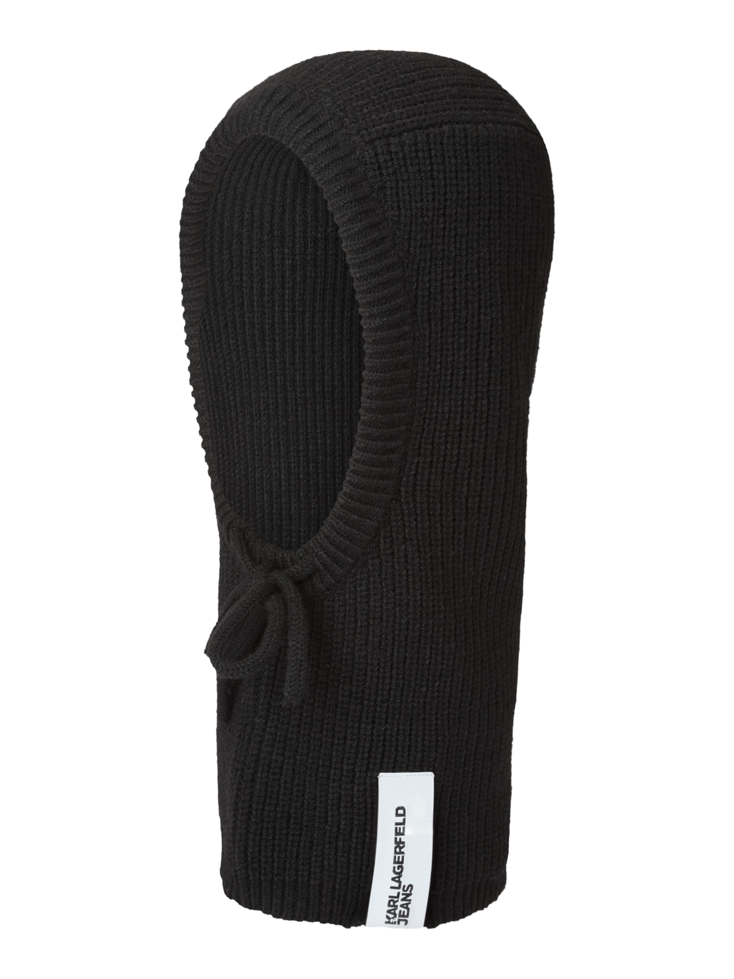 KARL LAGERFELD JEANS Beanie 'ESSENTIAL' in Black: front