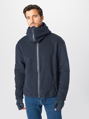 ESPRIT Zip-Up Hoodie 'Polflee' in Blue: front