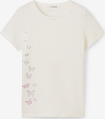 T-Shirt TOM TAILOR en blanc : devant