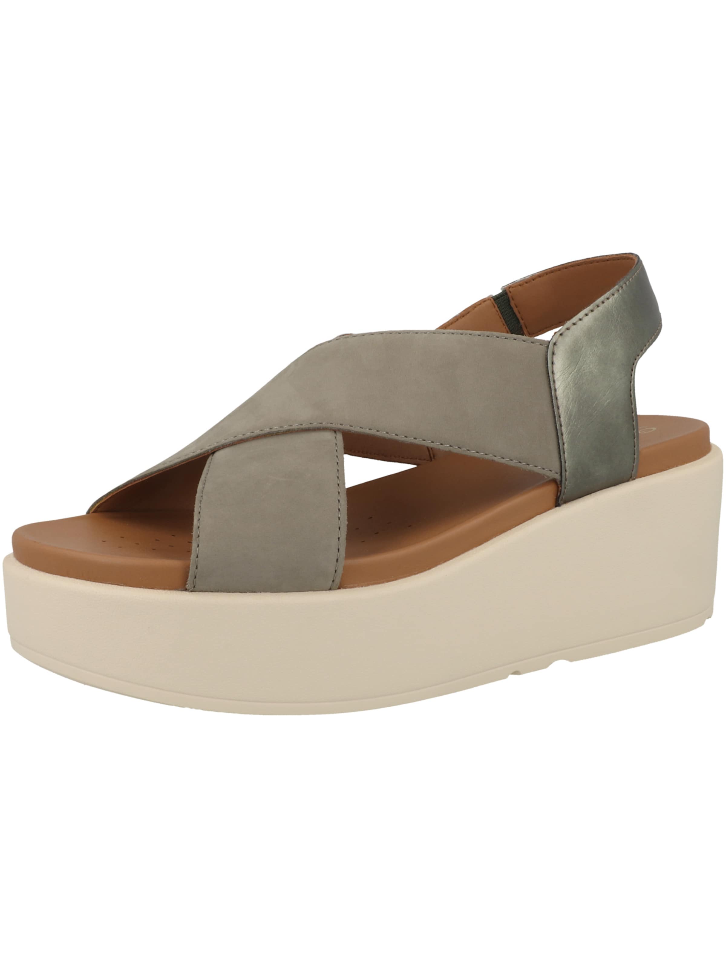 GEOX Keilsandale in Grün: Vorderseite