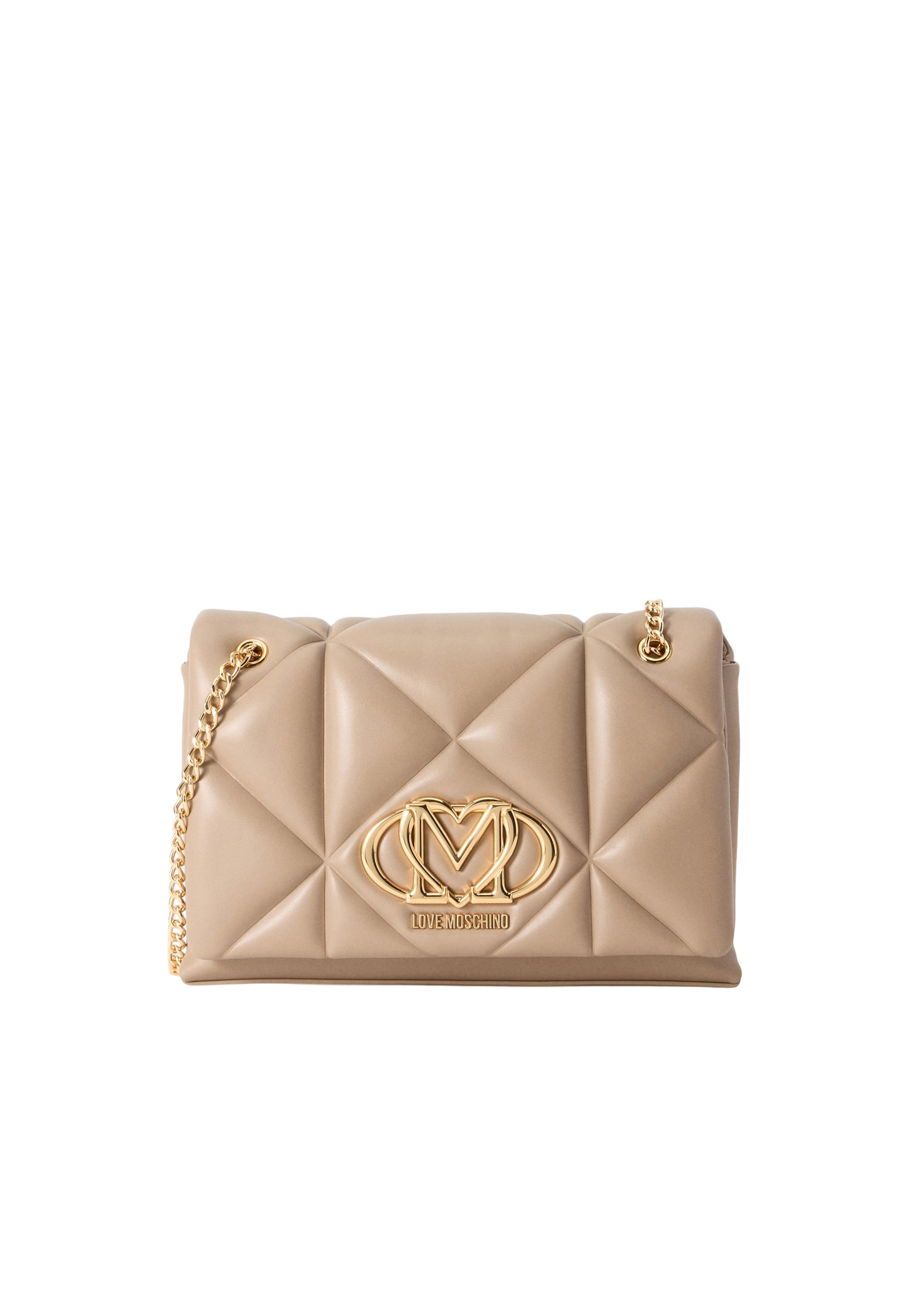 Sac bandoulière Love Moschino en beige : devant