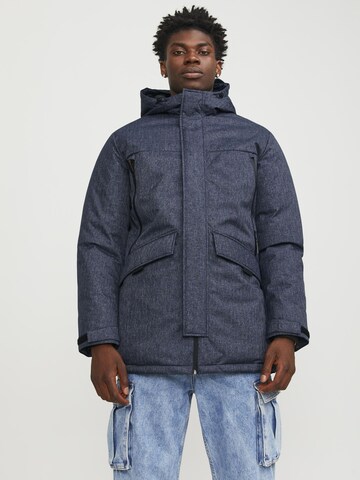 JACK & JONES Parka 'Black' in Blau: predná strana