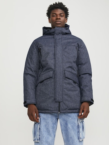 JACK & JONES Parka 'Black' in Blau: predná strana