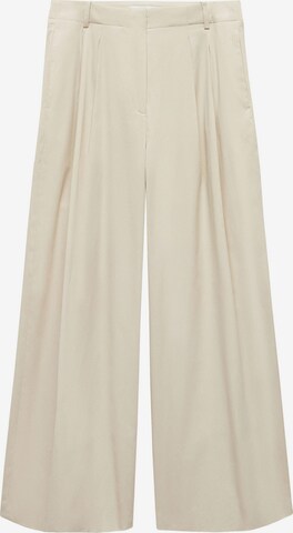 MANGO Wide leg Pleat-Front Pants 'Silva' in Beige: front