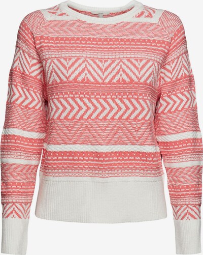 ESPRIT Pull-over en corail / blanc, Vue avec produit