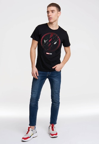 LOGOSHIRT Shirt 'Marvel - Deadpool & Wolverine' in Black
