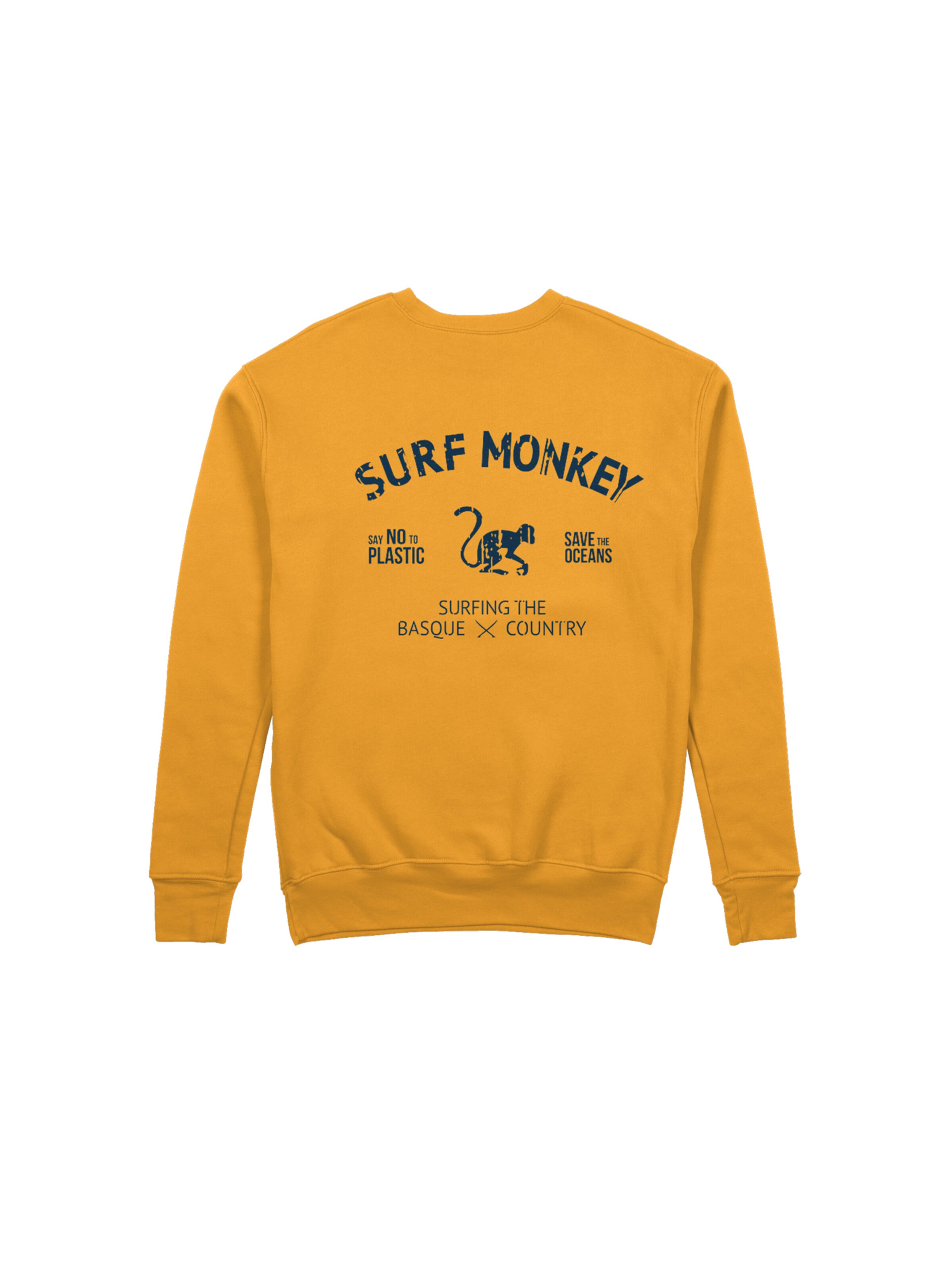 Sweat-shirt 'Rette das Ozean' Surf Monkey en orange : devant