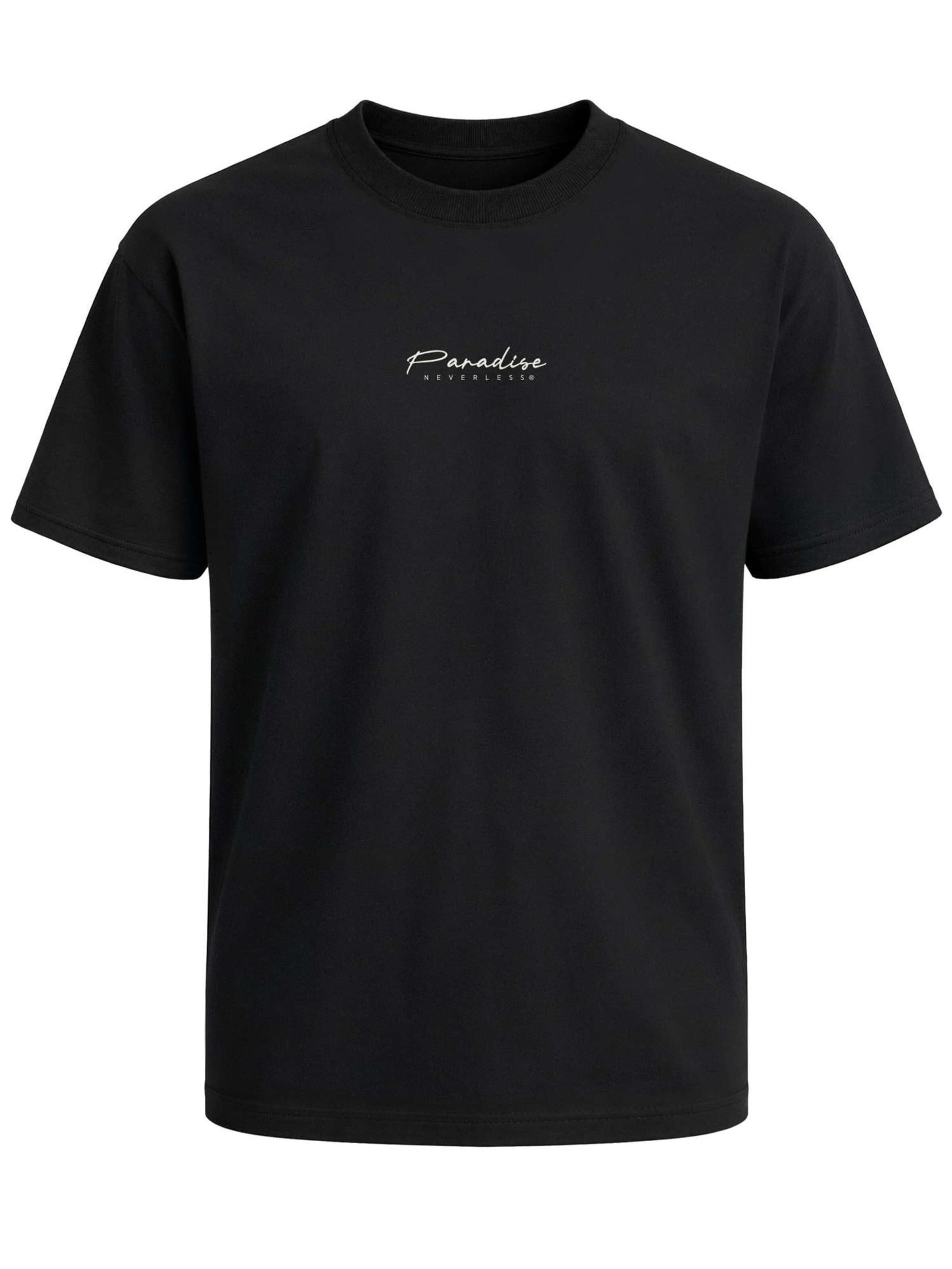 Neverless Shirt 'Palmen' in Black: front