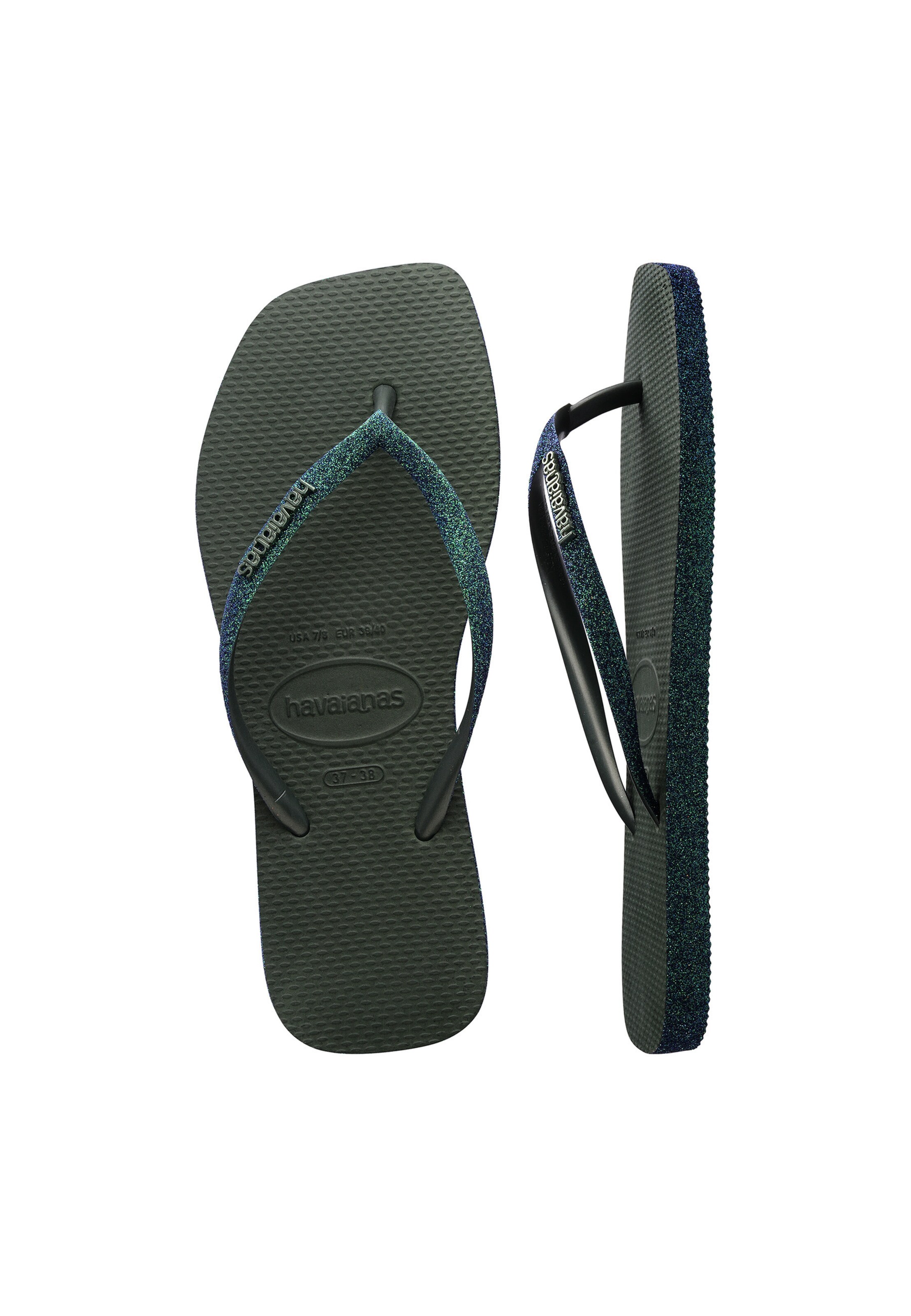 HAVAIANAS Žabky 'Slim Square Sparkle' – zelená