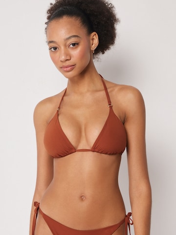 CALZEDONIA Triangle Bikini Top 'Premium Fit' in Brown: front