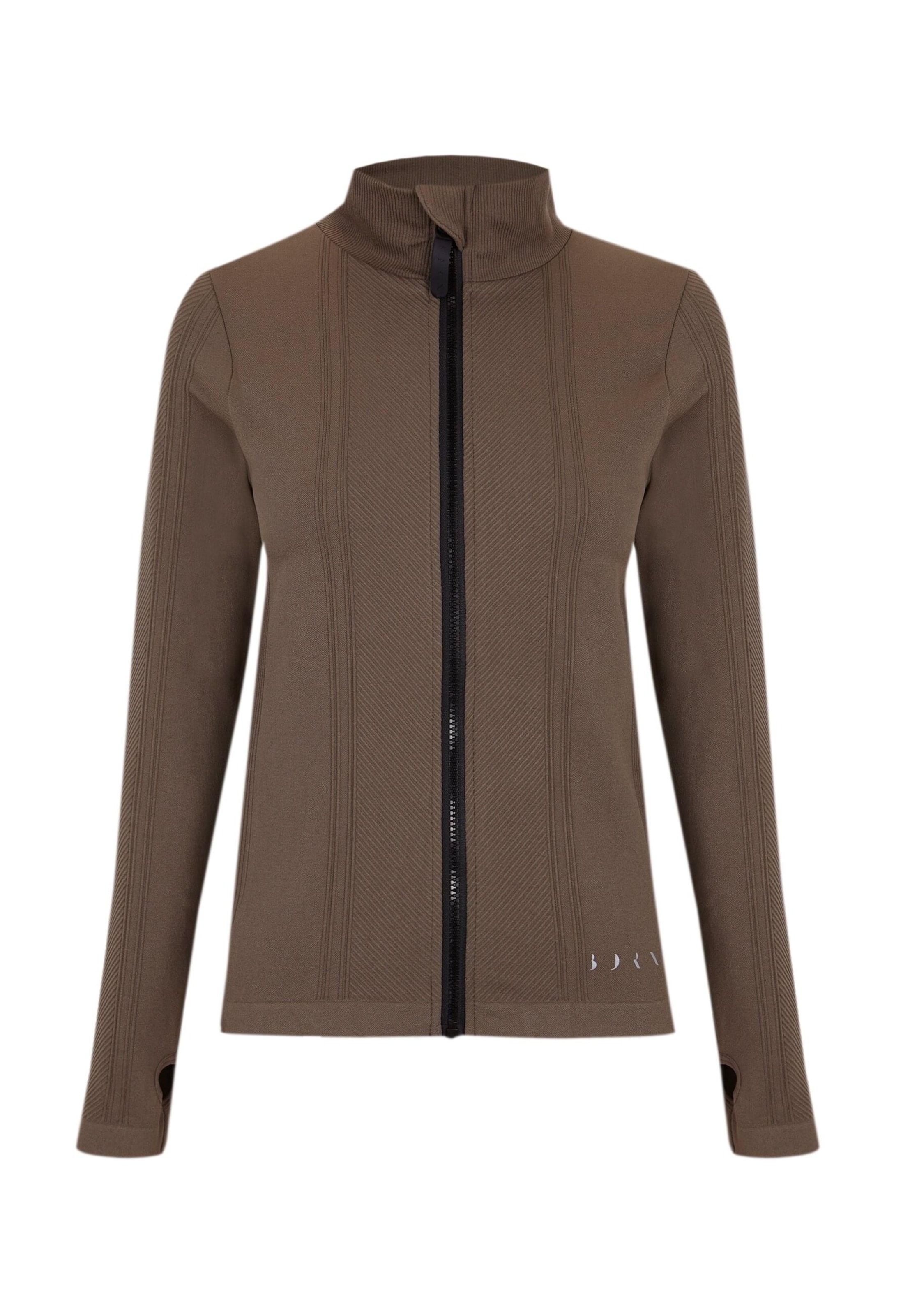 Born Living Yoga Regular Sportief sweatvest 'India' in Bruin: voorkant