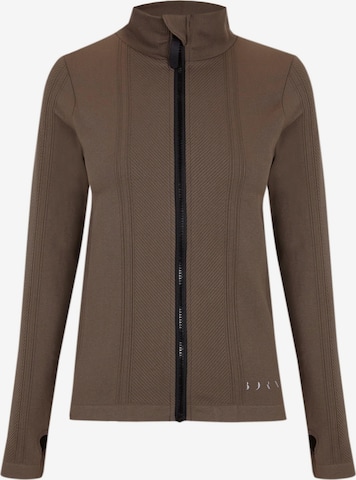 Born Living Yoga Regular Sports sweat jacket 'India' in Brown: front