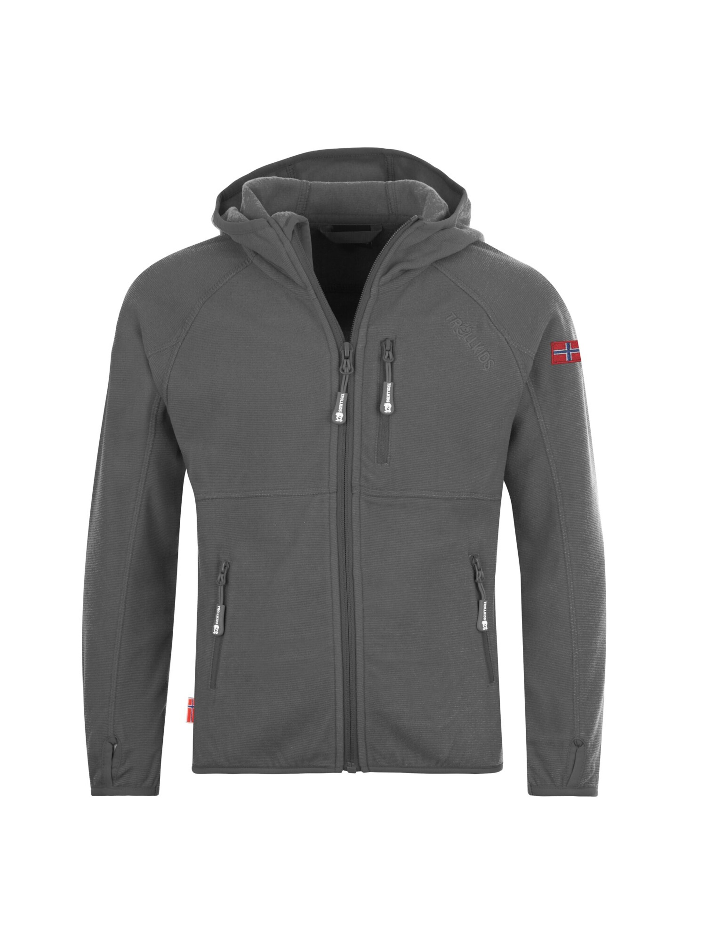 TROLLKIDS Fleece Jacket in Grey: front