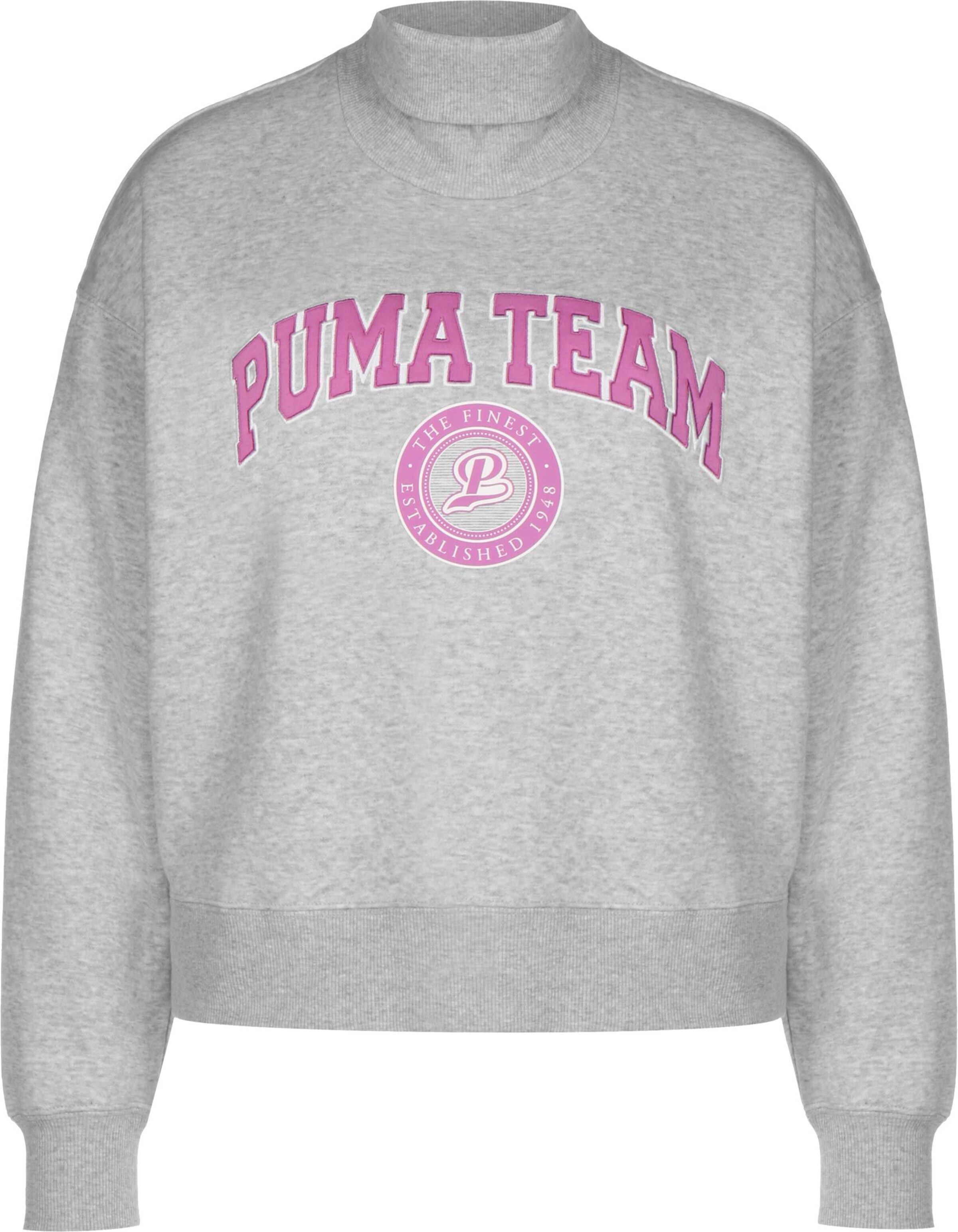 PUMA Sweatshirt 'Team' in Grey: front