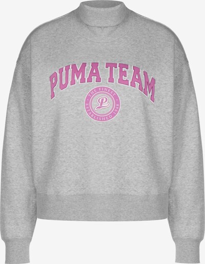 PUMA Sweat-shirt 'Team' en gris clair / rose foncé / blanc, Vue avec produit