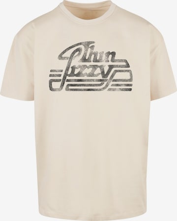 Merchcode T-Shirt 'Thin Lizzy - Logo Rocker' in Beige: predná strana