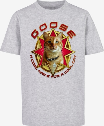 ABSOLUTE CULT Shirt 'Captain Marvel - Movie Goose Cool Cat' in Grey: front