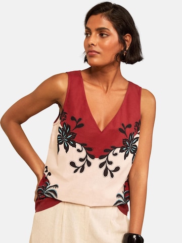 love & roses - Blusa en marrón: frente