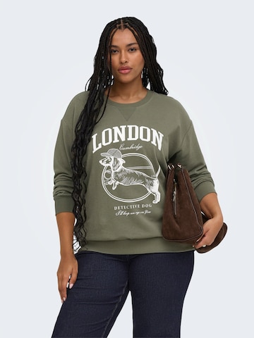 ONLY Carmakoma - Sweatshirt 'CARAMELIA' em verde: frente
