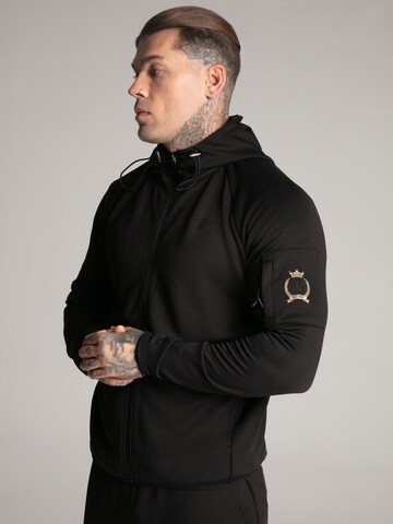 SikSilk Zip-Up Hoodie in Black