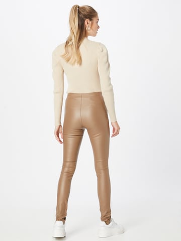 OBJECT Skinny Leggings 'Belle' in Braun