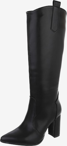 Ital-Design Stiefel in Schwarz: Vorderseite