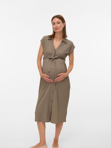 Robe-chemise 'MLNivola' MAMALICIOUS en gris : devant